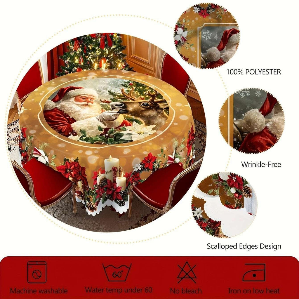 Christmas Tablecloth Santa Claus Round & Rectangular - ZA-Zola