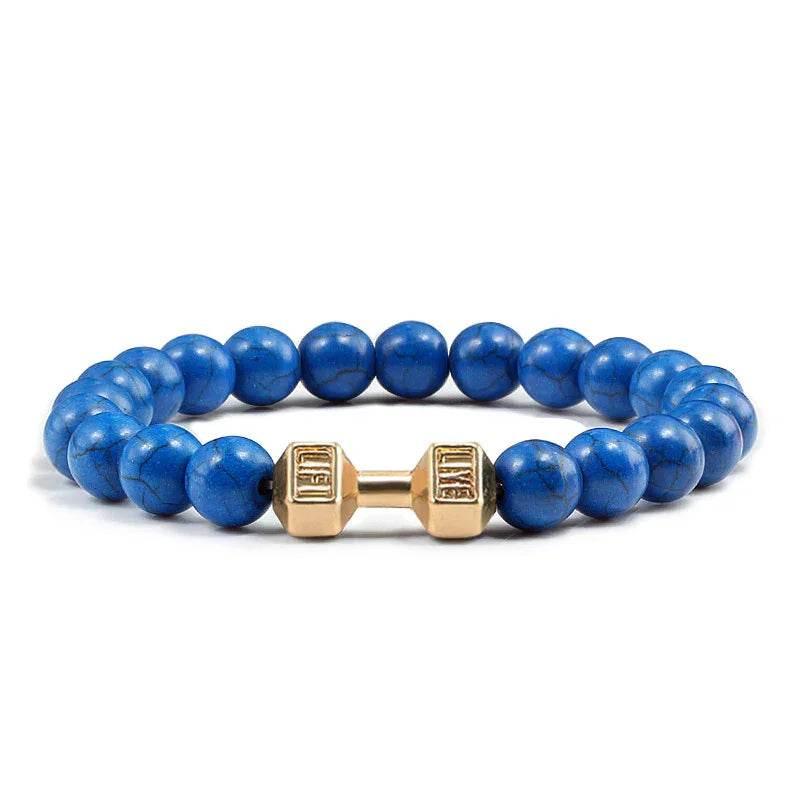 Turquoise Electroplated Alloy Barbell Bracelet - ZA-Zola