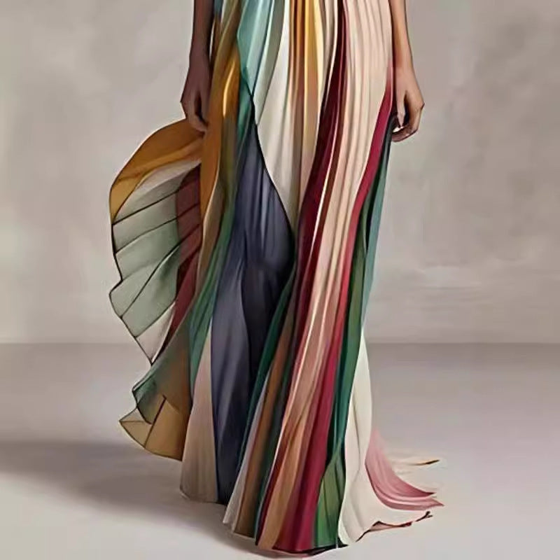 Colorful flowing fabric on a neutral background