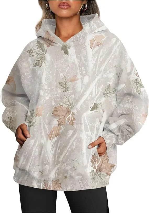 Women's Camouflage Hoodie – Oversized & Stylish! - ZA-Zola