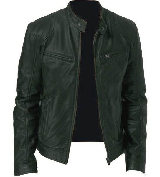 Men's PU Leather Zip-Up Jacket | Fashion Cardigan with Pockets - ZA-Zola