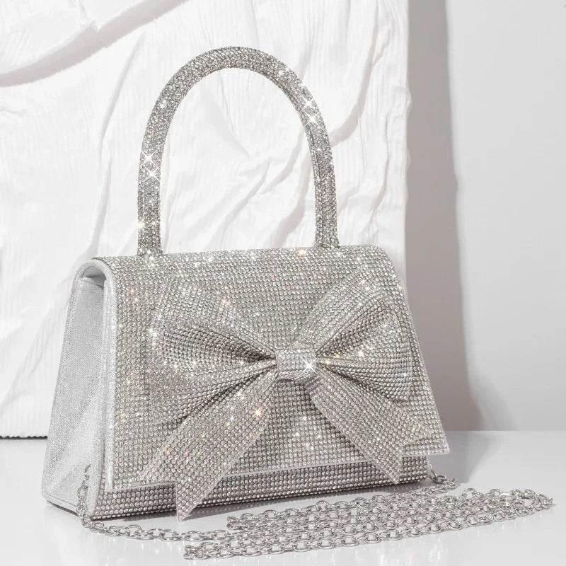 Luxury Full Diamond Bow Handbag | Light Street Trend Bag - ZA-Zola