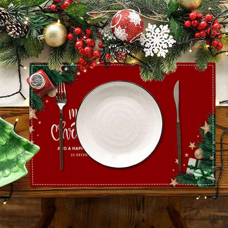 Christmas Linen Placemat – Holiday Table Décor & Blessing Letters - ZA-Zola