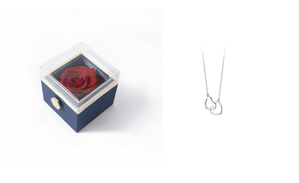Fashion Acrylic Rotating Rose Jewelry Box | Elegant Gift Box
