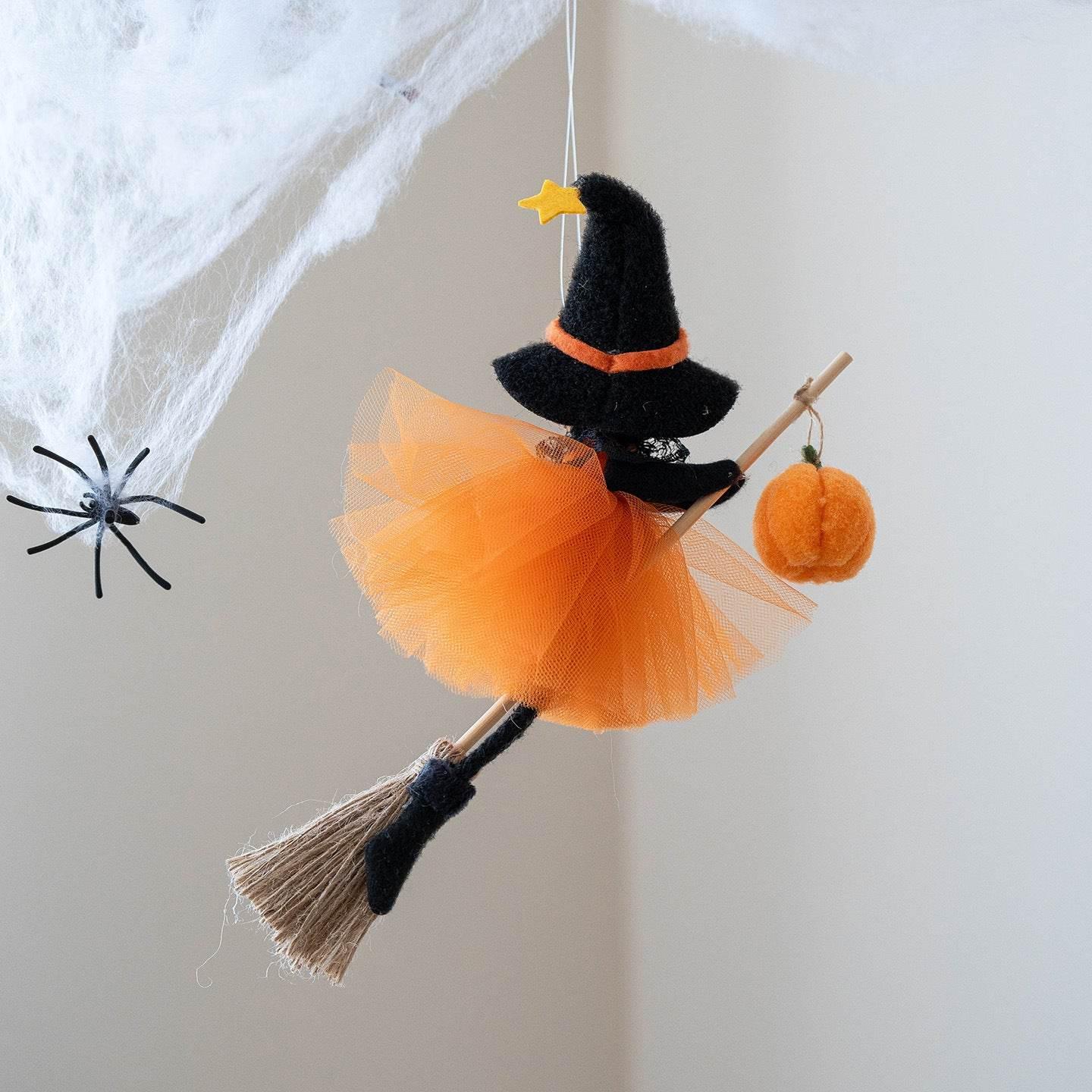 ZA-Zola Halloween Broom Girl Angel Pendant - ZA-Zola