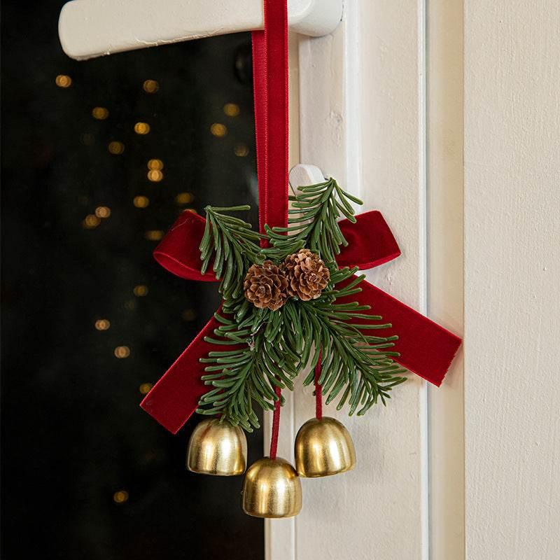 Christmas Bell Ornament Velvet Bow Hanging Decoration - ZA-Zola