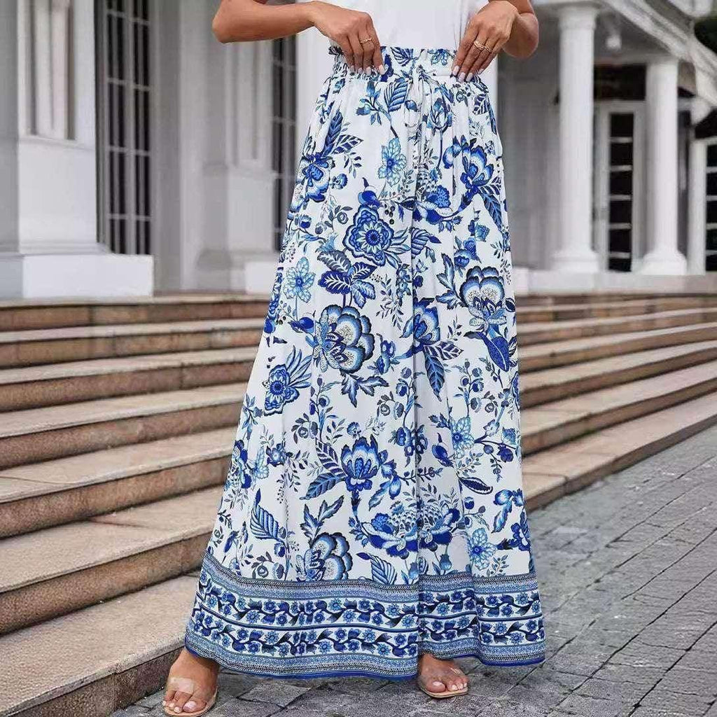 Floral Wide-Leg Beach Pants – Summer Vibes Only - ZA-Zola