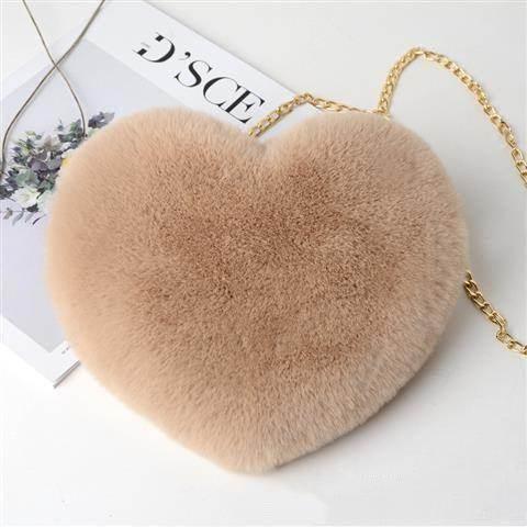 Heart Plush Chain Shoulder Bag | Valentine's Day Gift - ZA-Zola