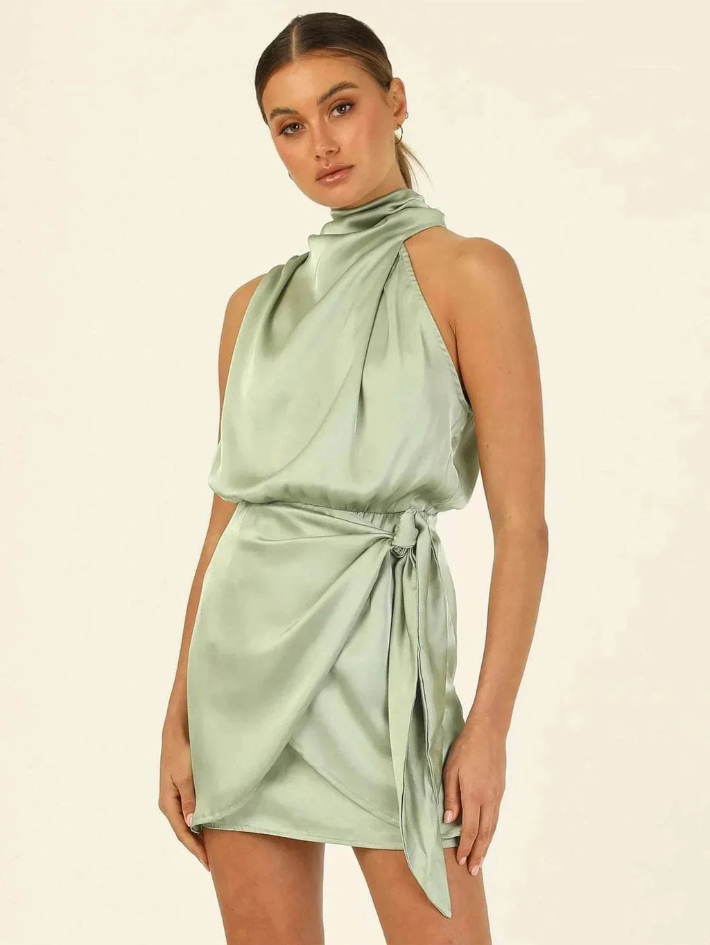 Satin Slim Fit Dress | Elegant & Chic Socialite Style - ZA-Zola