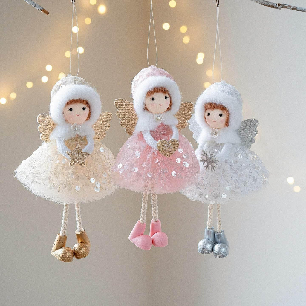 Christmas Angel Girl Pendant Winter Mesh Big Eyes Décor - ZA-Zola