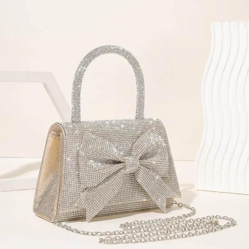 Luxury Full Diamond Bow Handbag | Light Street Trend Bag - ZA-Zola