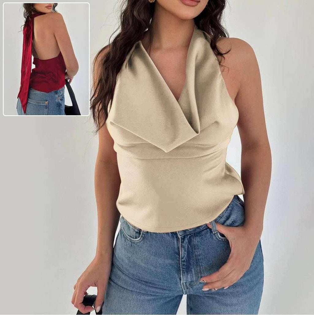 Halter Backless Tied Tube Top – Slim Fit Vest - ZA-Zola