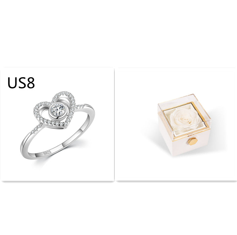 Fashion Acrylic Rotating Rose Jewelry Box | Elegant Gift Box