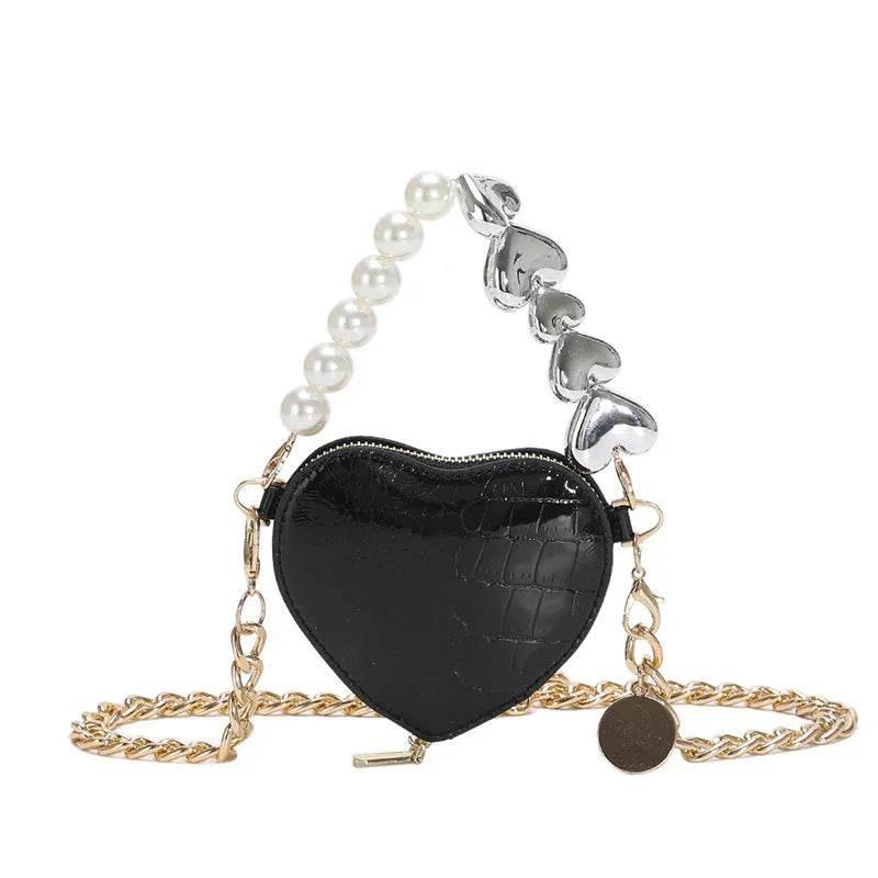 Mini Heart-Shaped Pearl Handbag | Cute Candy Color Bag - ZA-Zola