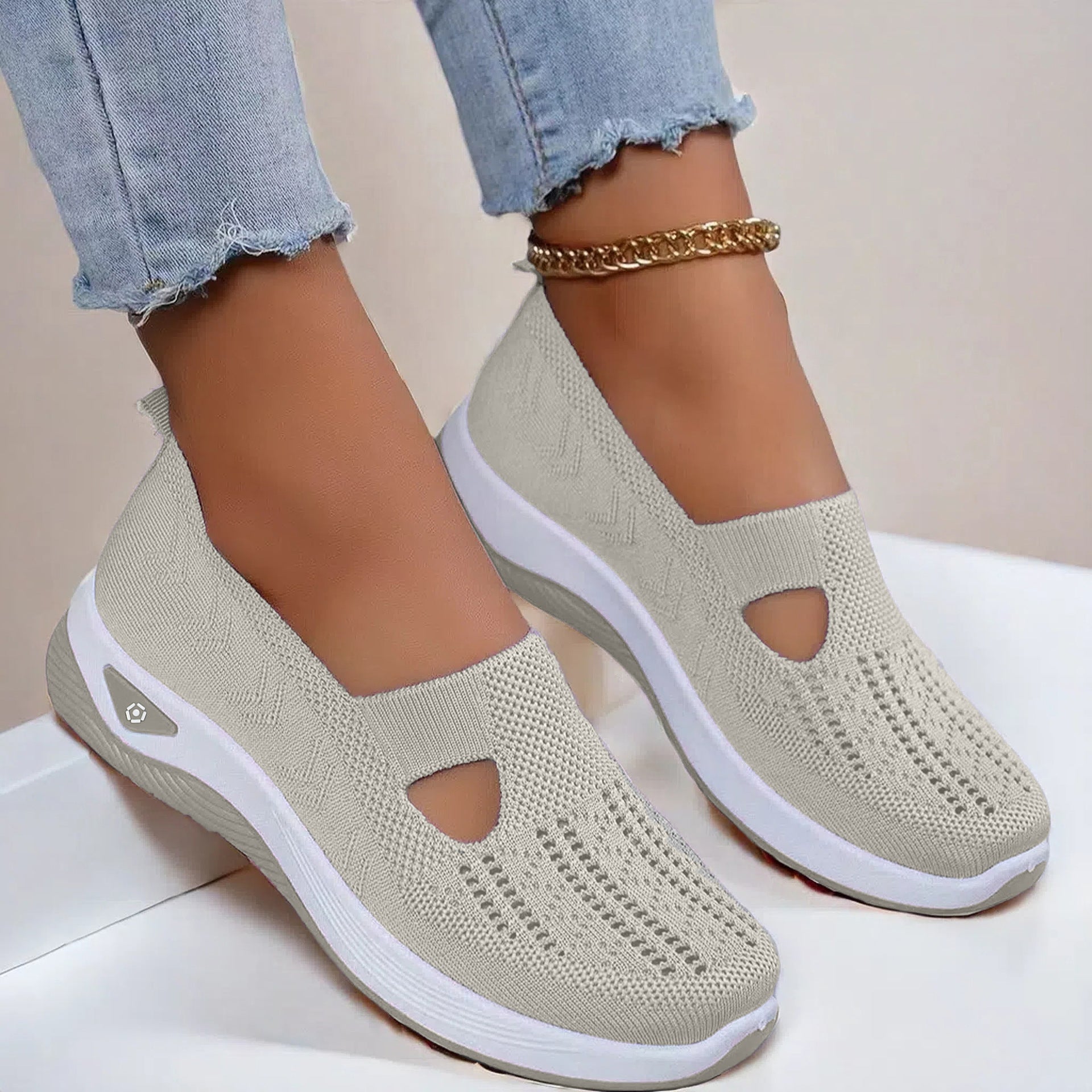 Women’s Mesh Flats Breathable Slip On Casual Comfort Shoes