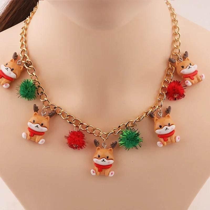 Shop Creative Christmas Tree & Santa Necklace – Stylish - ZA-Zola