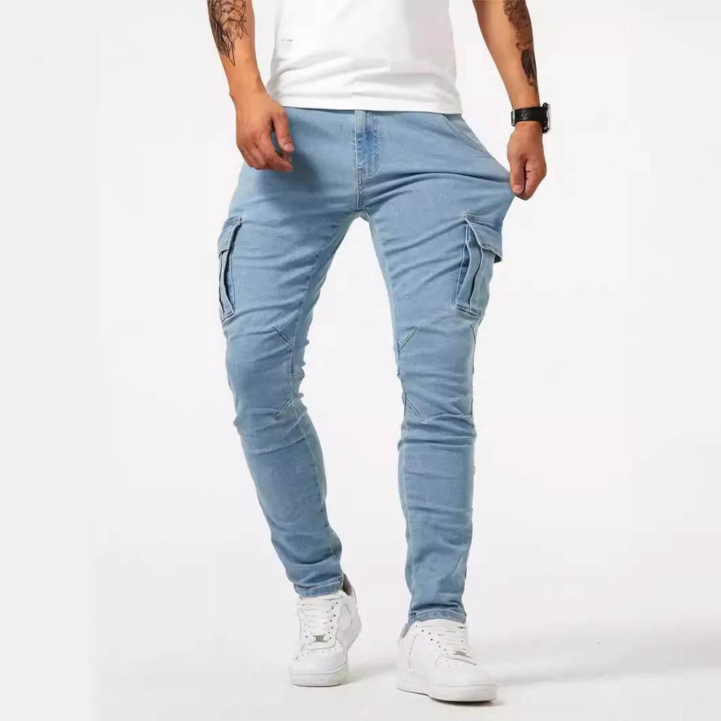 Men’s Casual Cargo Pants Stretch Denim | ZA-Zola Streetwear UK - ZA-Zola