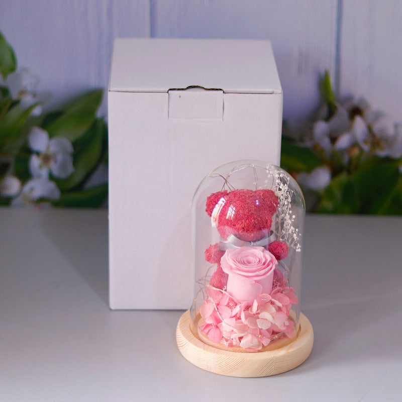 Eternal Rose Teddy Bear Gift | Romantic Valentine’s Day Decor