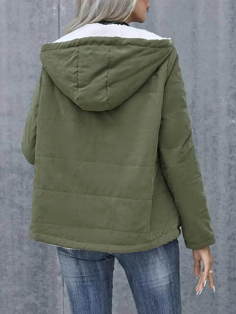 Fleece-lined Hooded Coat – Warm Preppy Winter Cotton Jacket Women - ZA-Zola