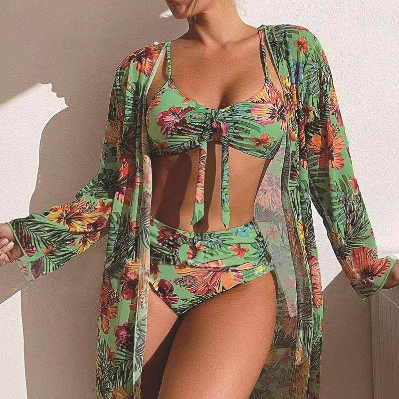 Women's Plus Size Bikini with Long Blouse Cover-Up | ZA-Zola - ZA-Zola