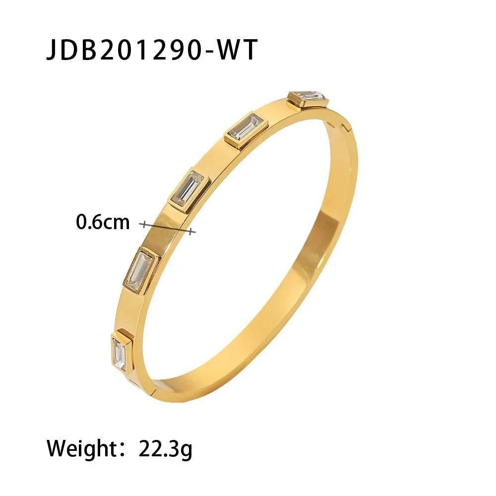 Gold-Plated Zirconia Bracelet – Stainless Steel Chic - ZA-Zola