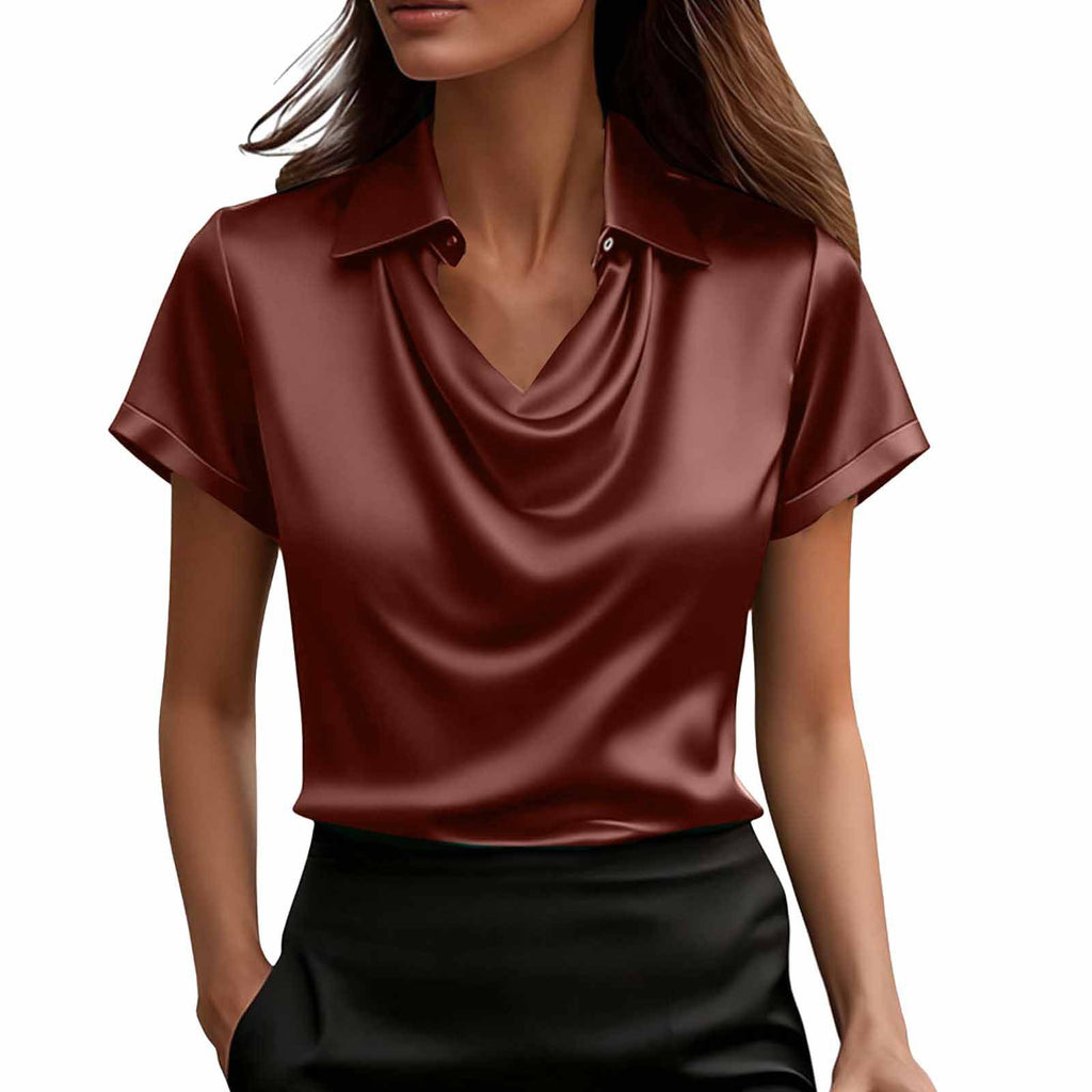 Solid Lapel Summer Casual Shirt | Women Fashion