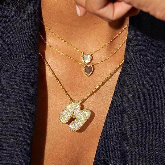 Zircon Balloon Letter Pendant Necklace for Women - ZA-Zola