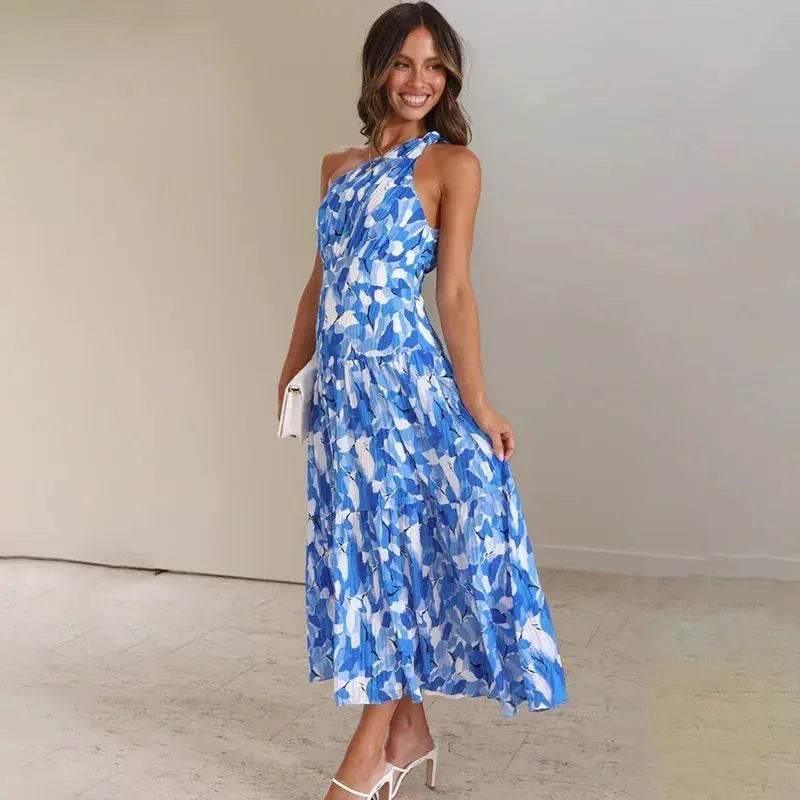 Backless Floral Print Dress | Elegant Summer Holiday - ZA-Zola
