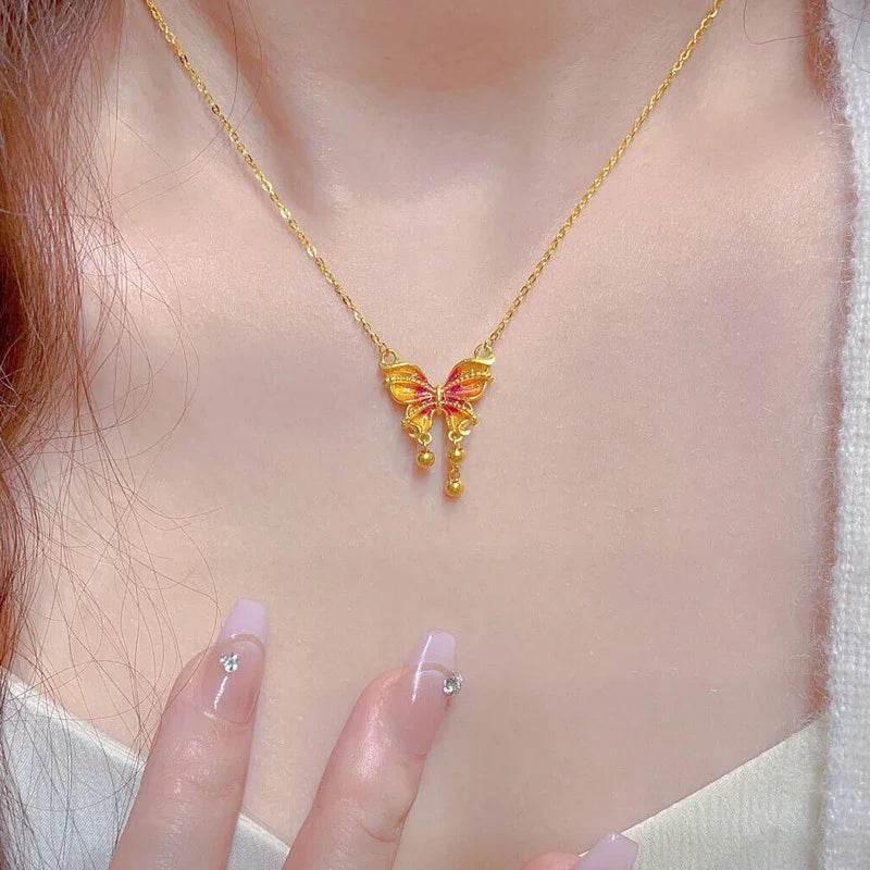 Shop Fantasy Butterfly Tassel Necklace – Elegant Charm - ZA-Zola