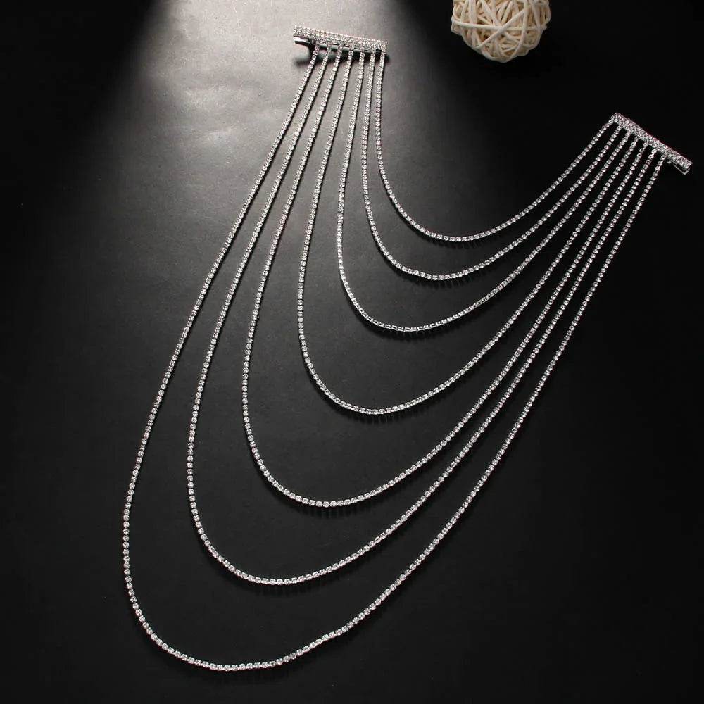 Shop Shining Rhinestone Multi-layer Hair Barrettes - ZA-Zola