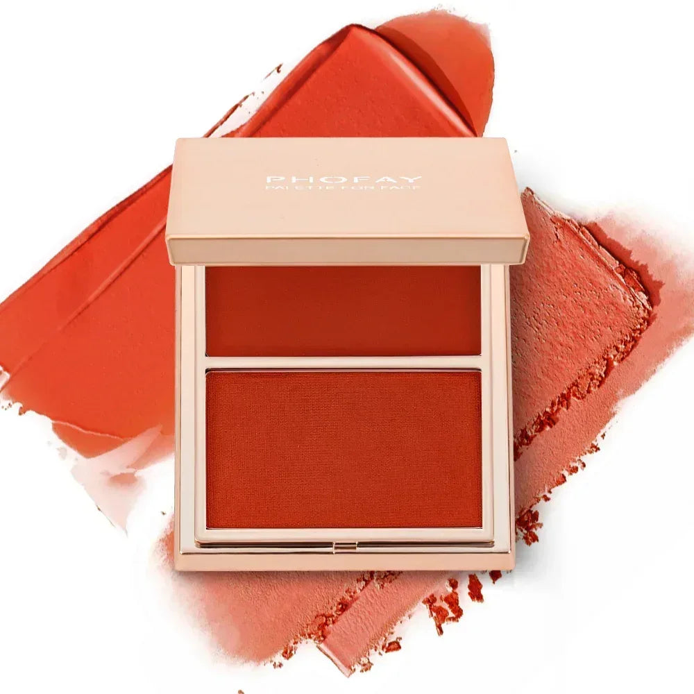 PHOFAY Cream and Powder Blush Duo – Smooth Weightless Color - ZA-Zola