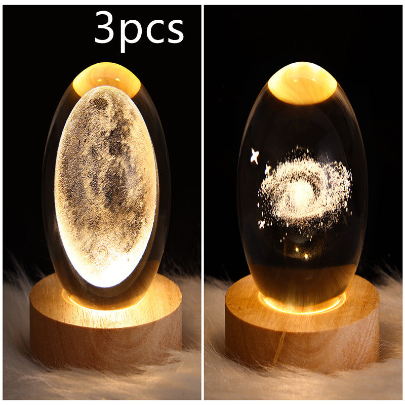 LED Galaxy Crystal Ball Night Light 3D Planet Moon Lamp | ZA-Zola