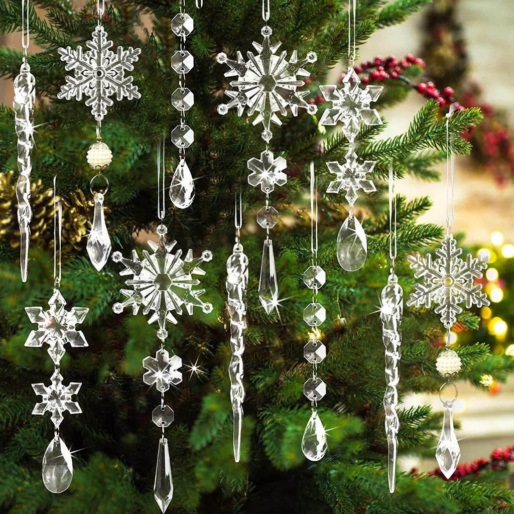 Christmas Tree Hanging Pendants Acrylic Ice Strip Ornaments - ZA-Zola