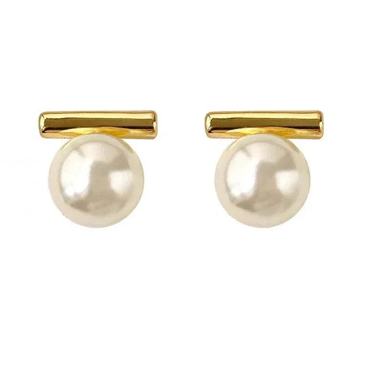 Elegant Pearl Stud Earrings | Real Gold Plated - ZA-Zola