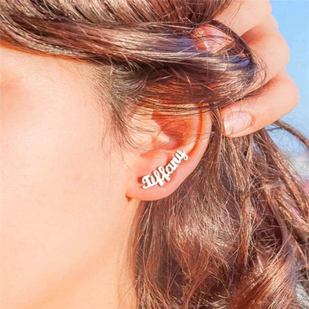 Customizable Alloy Earrings with Your Name - Unique Gift - ZA-Zola