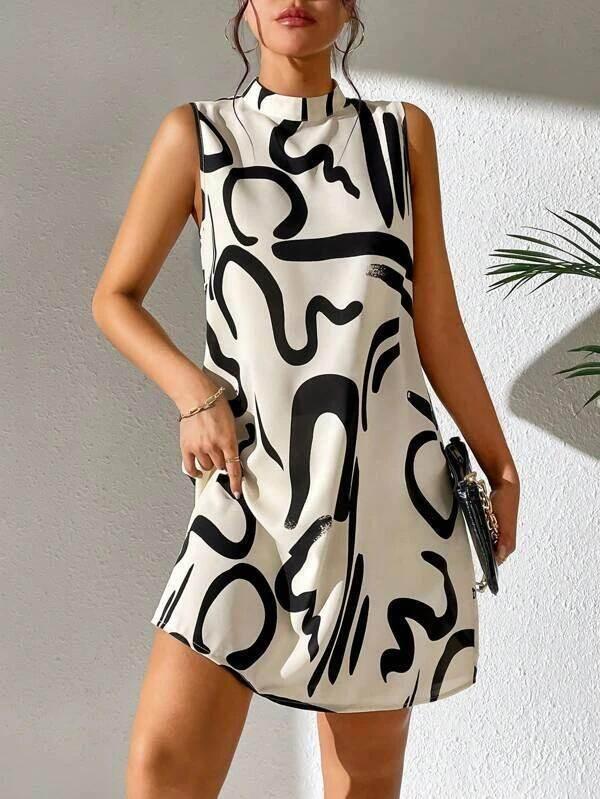 Floral Stand Collar Dress | Fresh & Elegant Style - ZA-Zola