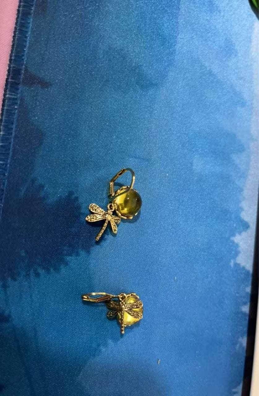 Boho Dragonfly Moonstone Drop Earrings Women - ZA-Zola