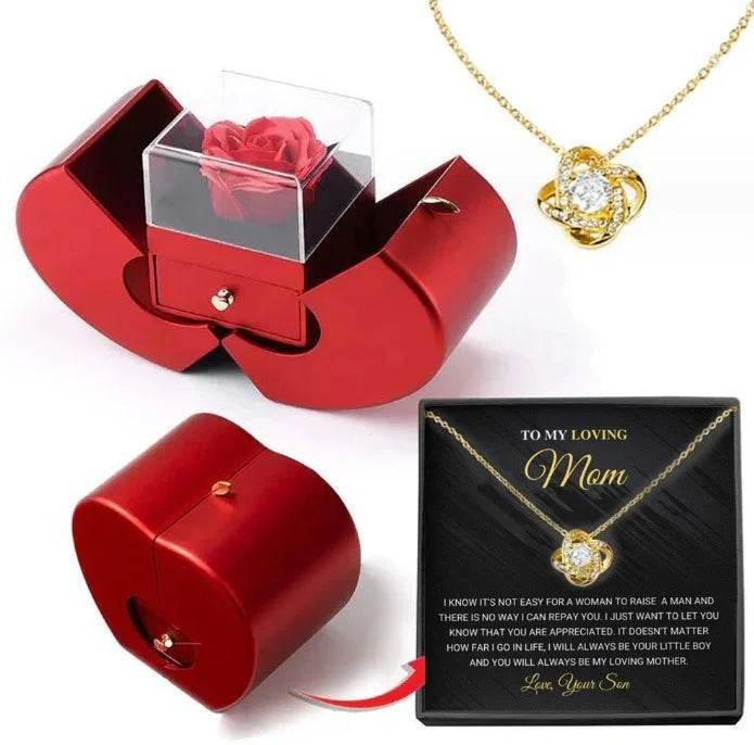 Eternal Rose Necklace Gift Box – Apple Shaped Jewelry Box - ZA-Zola