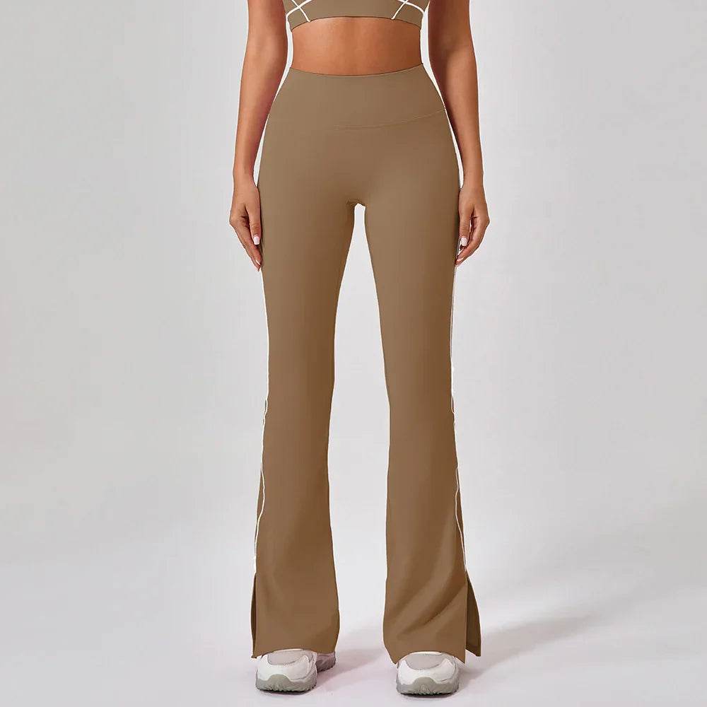 High Waist Flared Yoga Pants – Nude Feel Comfort - ZA-Zola