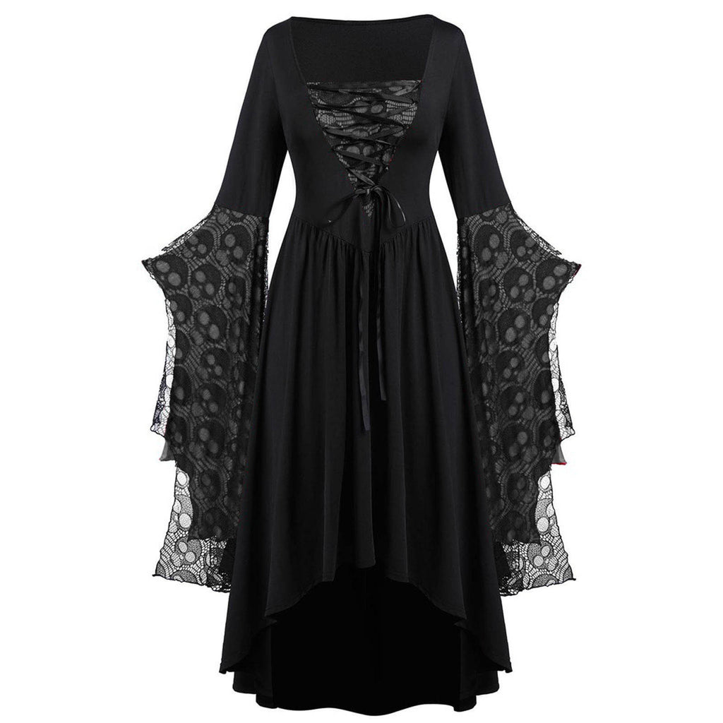 Square Neck Midi Dress with Lace Straps | Women's Fashion