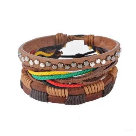 Vintage Leather Punk Wrap Bracelet Unisex - ZA-Zola