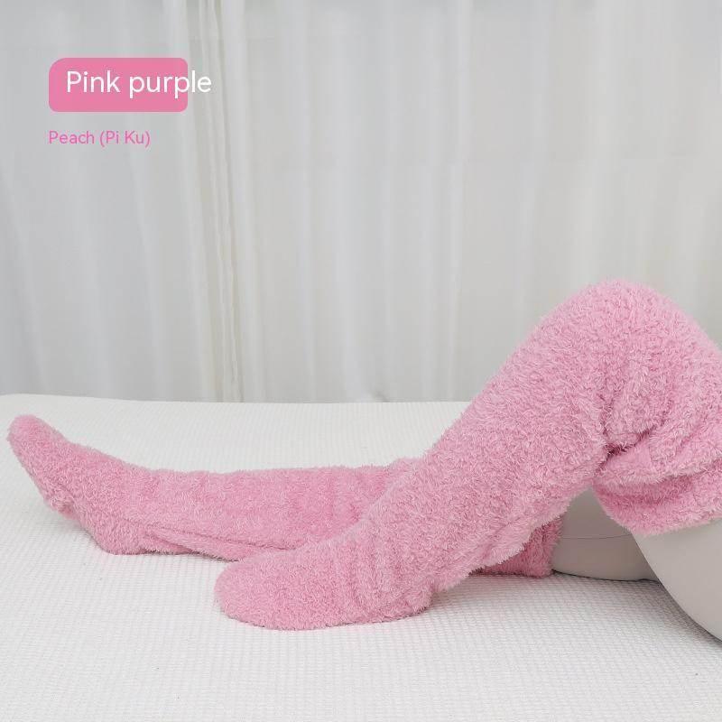 Comfort Over Knee High Fuzzy Socks – Warm Winter Stockings - ZA-Zola