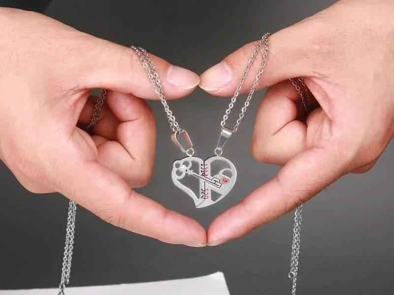 Couples Pendant Love Necklace Set – Stainless Steel - ZA-Zola