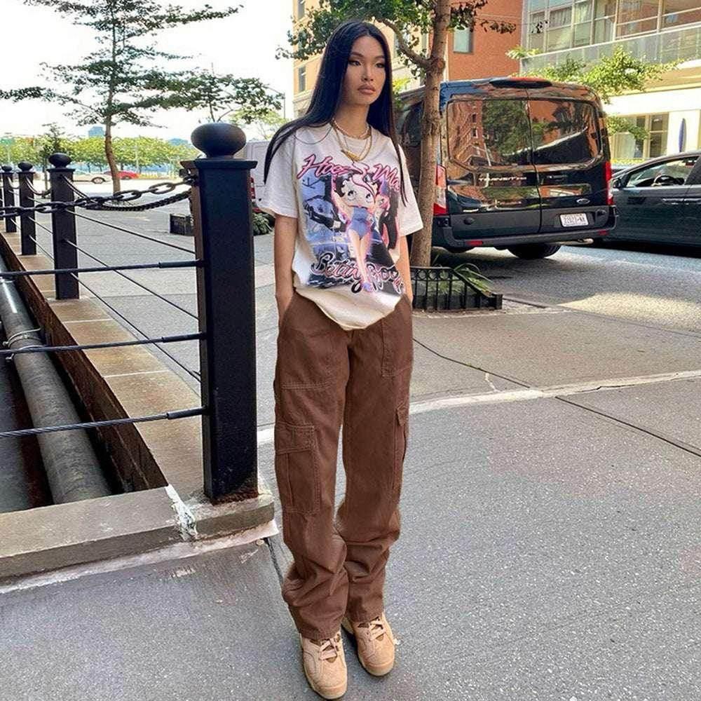 High Waist Workwear Jeans with Pockets - ZA-Zola