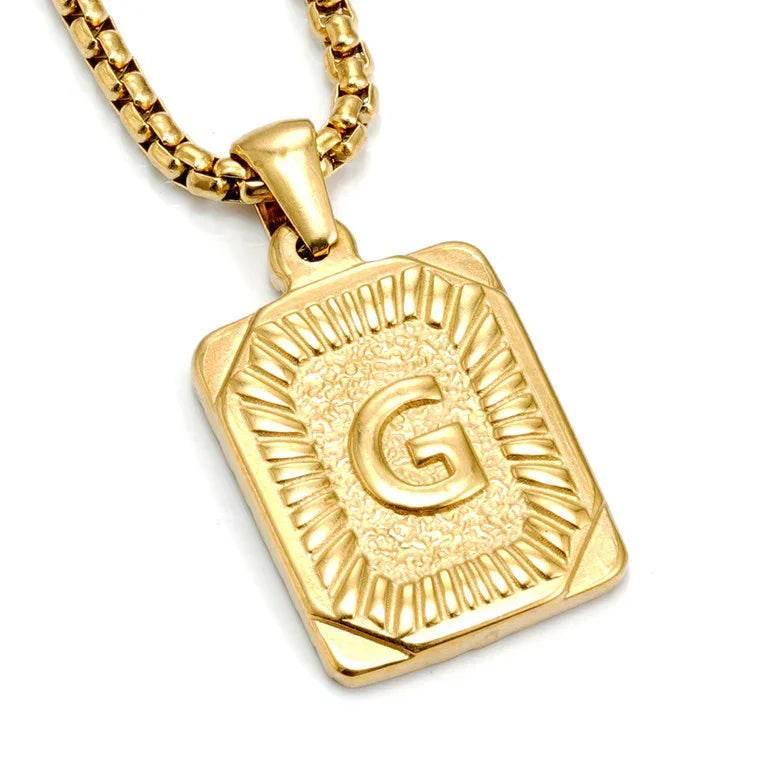 18K Gold Letter Pendant Pearl Chain Necklace - ZA-Zola