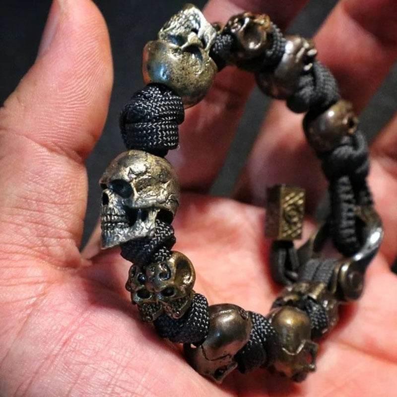 ZA-Zola Gothic Skull Cord Bracelet – Unisex Retro - ZA-Zola