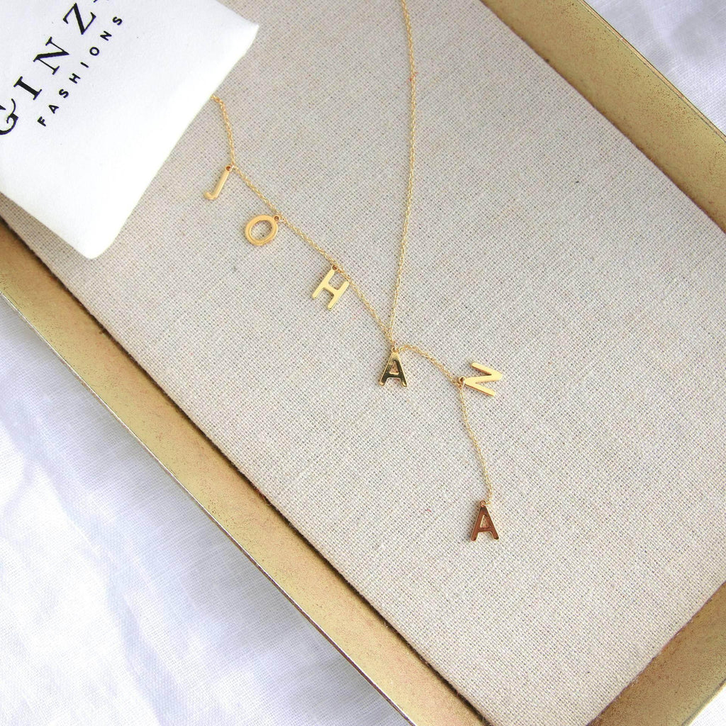 Lariat Name Necklace – Dainty Personalized Jewelry - ZA-Zola