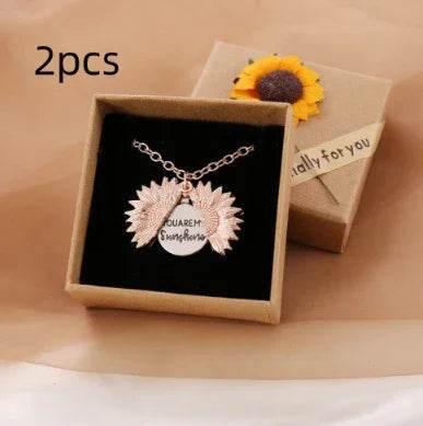 You Are My Sunshine Sunflower Pendant Necklace - ZA-Zola