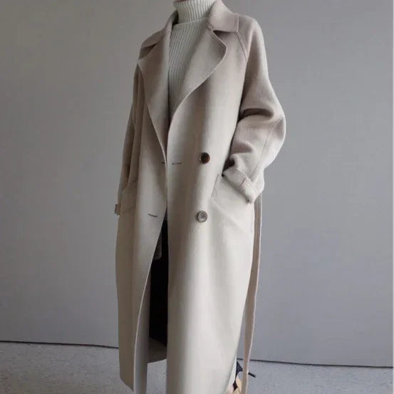 Women Cashmere Coat Long Lapel Winter Style - ZA-Zola