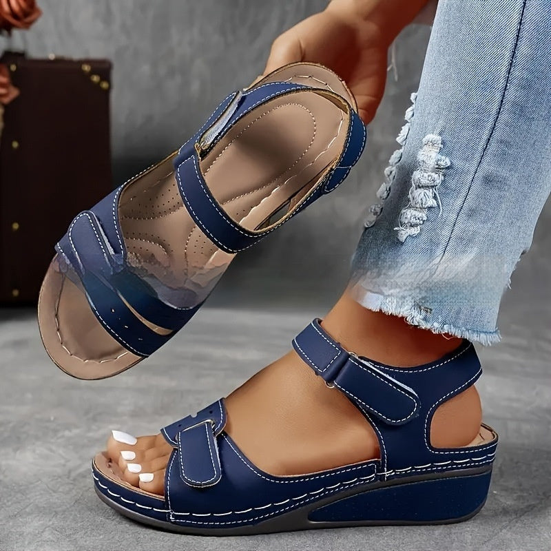 Women’s Plus Size Thick Sole Velcro Strap Comfort Sandals